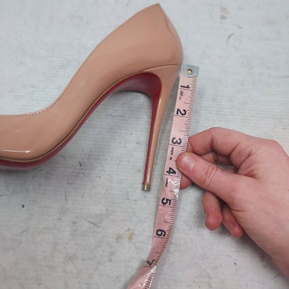 Christian Louboutin Patent Nude Iriza Half-d'Orsay Pump Heel Shoe - Picture 10 of 10
